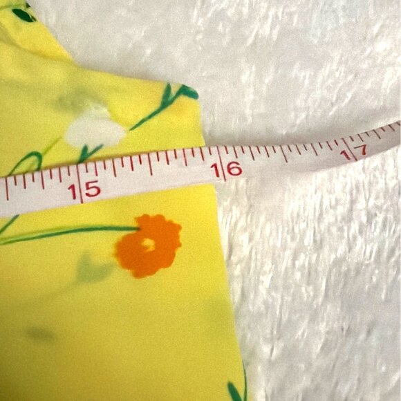 Sunny Yellow Floral Sleeveless Midi Dress With Tie Back Womens Size 14 Easter - Picture 4 of 5